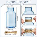 Glass Flower Vase,12 PCS Farmhouse Mason Jar for Centerpiece - Image 2