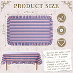 Tudomro Striped Tablecloth, Rectangle, Peony, Slate Blue, 52'' X 70'' - Image 2