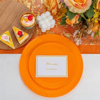 PULOTE 100PCS Orange Plastic Plates - Premium Hard Orange Disposable Include 50 Each(10.25 Inch Dinner & 7.5 Inch Dessert) Plates, Ideal for Party - Image 6