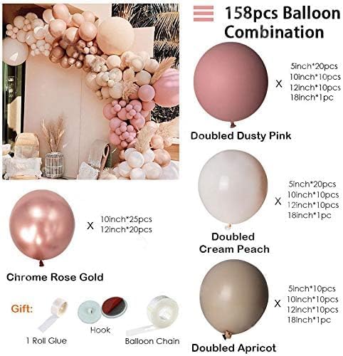 DIY Doubled Layer Cream Peach Apricot Balloons Garland Retro Pink Ballon Kit Chrome Rose Gold Globos Wedding Birthday Baby Shower Party Decor - Image 2