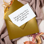 Darling Souvenir A7 Metallic-Gold Invitation Envelopes (5 1/4 x 7 1/4) Euro V-Flap 80 LBS Ideal for Weddings, Birthday, Invitations, Baby Shower,Greeting Cards -Packs & Colors Available - Image 2