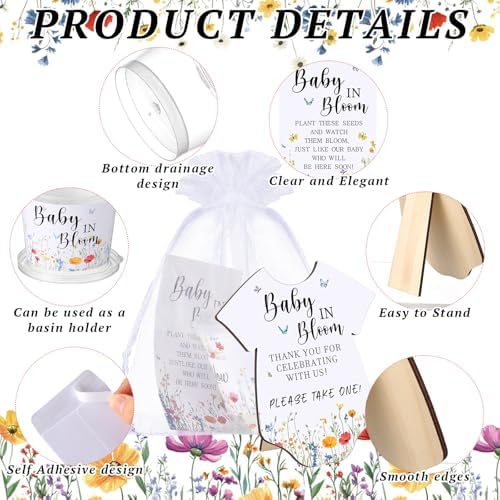 Hushee 151 Pcs Wildflower Baby in Bloom Favors Baby Shower Decorations - Image 3