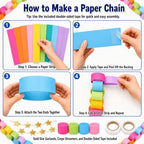 500 Sheet Paper Chain Garland and Crepe Paper Streamers 5pcs Star Garland - Image 6