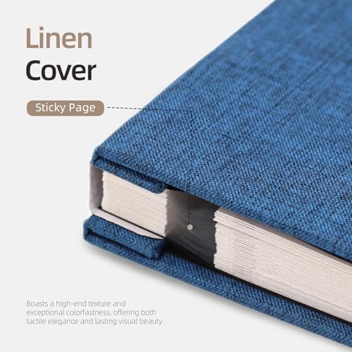 Vienrose Self Adhesive Photo Album, 60 Pages, 11 x 10.6 in, Blue - Image 5