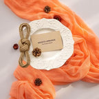 6Pcs Coral Peach Cheesecloth Table Runner 120 Inches for Party Home Decor - Image 2