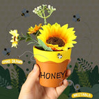 Leinuosen 12 Pcs Honey Bee Pot 3 Inch Honey Jars Cupcake, Yellow and Brown - Image 3