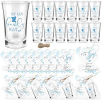 Pickmesh 50 Sets Baby Shower Shot Glasses for Guests Include We Can Bearly Wait Acrylic Shot Glasses It's a Boy Bear Cards Bags for Boy Gender Reveal Party Favors Supplies by Pickmesh