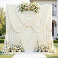 60ft x 12ft Wrinkle Free Ivory Backdrop Curtains for Parties, 12 Panels 12FT Long Silky Polyester Photo Backdrop Drapes Back Drop Cloth for Wedding Birthday Photography Background Decor by CO-AVE