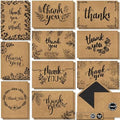 150 Thank You Cards with Matching Brown Kraft Envelopes and Stickers - Elegant 10 Designs Kraft Paper Bulk Blank Notes, Prefolded 4x6 Inch Blank by T%26M+Quality+Designs+LLC