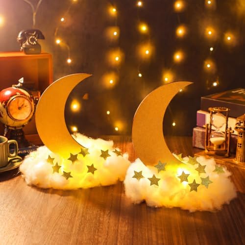 Wonderjune 9 Sets Star and Moon Centerpieces Baby Shower Decor, Gold - Image 2