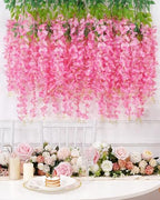 40 Pack Pink Wisteria Hanging Flowers, Fake Hanging Flowers for Decoration, Artificial Hanging Flowers,Vines for Bedroom,Flower Garland for Home,Party,Garden, Wall,Wedding Decoration(3.6 Ft/Pcs) - Image 3