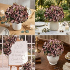 8 Pack Faux Peony Bulk - Dusty Mauve - Image 5