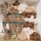 Gallety 7.2 FT Rustic Wood Round Backdrop Cover for 5 to 7.2FT Circle Backdrop Stand - Adjustable Circle Arch Cover for Birthday, Wedding, Baby Shower, Baptism and First Communion Decorations by Creativepartyuniquedecorat