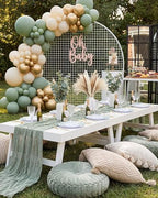 WDF 100PCS Mint Green Plastic Plates - Green Spring Plates Disposable - Heavy Duty Scalloped Plastic Plate for Parties/Wedding - Image 5