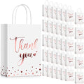 Tinlade 100 Pcs Thank You Gift Bags Bulk Paper Gold Thank You Wedding Bags with Handle for Business, Shopping, Wedding, Baby Shower, Party Favors (Rose Gold) by Tinlade