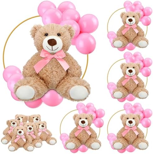 6 Sets Bear Table Centerpieces for Baby Shower Gender Reveal, Pink by VercanMonth