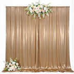 10x10ft Light Champagne Backdrop Curtains Wedding Party Glitter Sequin Curtain Backdrop Fabric Shimmer Drapes Backdrop Bridal Baby Shower Birthday Christmas Photoshoot Background 5x10FT，2 Panels - Image 6