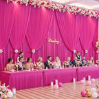 40ft x 10ft Wrinkle Free Hot Pink Wedding Backdrop Curtains for Party Bridal Shower Reception Decorations Hot Pink Fabric Curtain Backdrops Drapes for Photography Baby Shower Birthday Background - Image 2