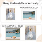 FLYJOE 22x28 Metal Picture Frame For Wall With Mat For 18x24, 22''x28'' Aluminum Photo Frames With Tempered Glass, Minimalist Modern Poster Frame Horizontal And Vertical Formats, Bronze - Image 4