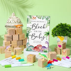 Tatuo 75 Pcs Baby Shower Party Block Games Sign to Decorate,Dinosaur - Image 5