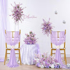 Fanqisi Light Purple Chair Sashes 48 Packs 8ft Long Tulle Draping Fabric Sheer Church Chair Cover Bulk - Wedding Aisle Chairs Decor - Image 7