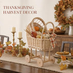 Decorative Wicker Carriage-Shaped Basket, Baby Shower Centerpiece, Large - Image 6
