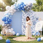 112pcs Blue Floral Arch Backdrops Cover Set - Image 4