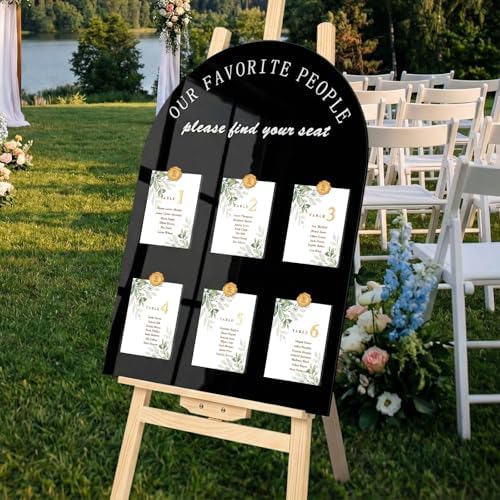 Yousoontic Wedding Seating Chart Board Display 24x18 Black Welcome Sign by Yousoontic