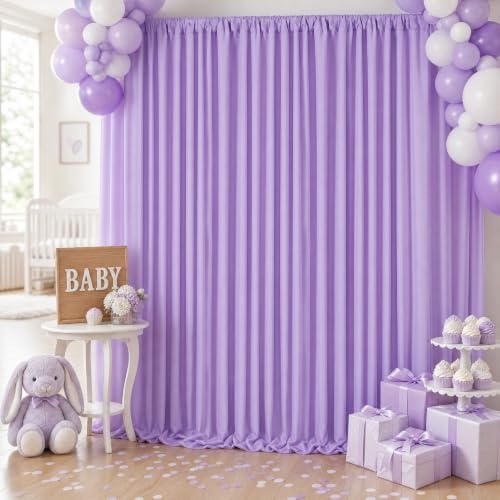 Lavender/Light Purple Backdrop Curtains 10ftx10ft Polyester Photo Drapes - Image 2