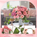 Geosar 16 Bundles Artificial Peonies Flowers,Pink Lavender - Image 3