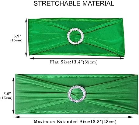 50pcs Stretch Spandex Chair Sashes for Christmas Wedding Party Banquet Decoration Elastic Bulk Chair Cover for Christmas (Emerald Green) - Image 3