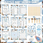 Sherr 476 Pcs Blue Cowboy Baby Shower Game, 9 Styles Baby Shower Activities - Image 3