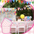 Vesici 150 Pcs Ice Cream Cups Gingham Party Supplies, 10 oz, Pink - Image 4