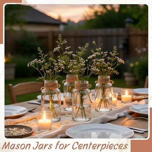 24 Pack Mason Jar Vases for Centerpieces, Clear Glass Flower Vase - Image 4