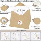 600 PCS Floral Thank You Cards with Envelopes and Stickers, 4 x 6 Inch - Image 3