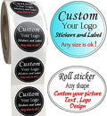 500PCS Custom Text Business Roll Sticker Personalized Design Water Bottle Label Gift Box Birthday Wedding Party First Holy Communion Baptism Stickers (White Artpaper, 2 inch Square) by Wennikids