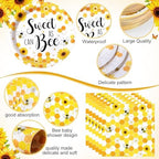 Funnymoom 200 Pcs Honey Bee Party Decoration Plates and Napkins Serve 50 - Image 3