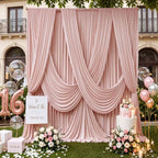 20ft×15ft Dusty Pink Backdrop Curtain for Wedding Parties - Image 4