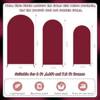 3Pcs Crimson Arch Backdrop Covers(7.2FT/6.6FT/6FT), Spandex Fitted Chiara Arch Stand Covers Backdrops for Wedding Baby Shower Birthday Graduation Photo Booth Props(Only Cover) - Image 5