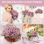 8 Bundles Artificial Peony Centerpiece Flowers,Dark Purple - Image 6