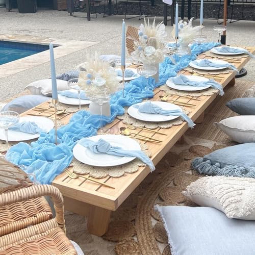 6 Pack Baby Blue Cheesecloth Table Runner 10Ft 23 x 120 Inch - Image 7