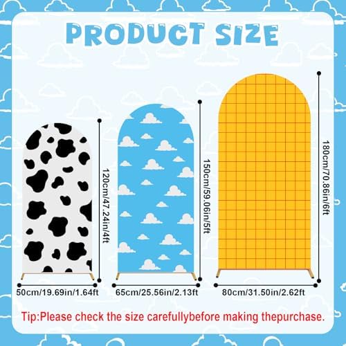 3 Pcs Cartoon Story Arch Backdrop and 86 Balloons Arch Backdrop Cover Set for Baby Shower Birthday Wedding Banquet Ceremony Decoration (4 5 6 FT with Balloon) - Image 2