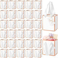 Yeaqee 50 Pcs Mini Paper Gift Bags with Handles Tag, White, Rose Gold by Yeaqee