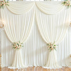 20ft x 10ft Wrinkle Free Ivory Wedding Backdrop Curtains for Party Bridal Shower Reception Decorations Ivory Fabric Curtain Backdrops Drapes for Photography Baby Shower Birthday Background - Image 3