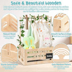 Jupwalz Wooden Baby Shower Crate Closet With Hangers, Letters, Dividers - Easy Assembly Basket for Newborn Boys Girls - Pregnancy Gifts for New Parents - Image 5
