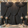 10 Panels Black Backdrop Curtains - Wrinkle Free Fabric Backdrop Curtain for Photoshoot,10ft Wedding Party Photo Backdrop Drapes for Birthday Baby Shower Photography Stage Background Decorations by Shillance