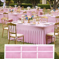 NSSONBEN 6 pk Baby Pink Spandex Tablecloth 6ft with Ruffle Table Skirt, Wrinkle Free Stretchy Fitted Tablecloths for 6 Foot Rectangle Tables, Elastic Spandex Table Covers for Weddings Parties Banquet by ENJOYYOURPARTY