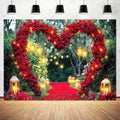 Rose Floral Wedding Photography Backdrop Red Roses Flower Birthday Baby Shower Wedding Bridal Party Banner Photo Booth Props Anniversary Background, 12X10 Ft by Viajar