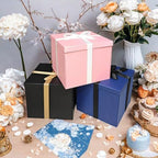 YINUOYOUJIA 3 Pack 12x12x10 Inches Large Pink Gift Box with Lid - Image 2