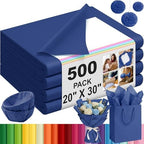 500 Sheets Navy Blue Tissue Paper Bulk 20 x 30 Inch for Rosh Hashanah Gifts by Qilery
